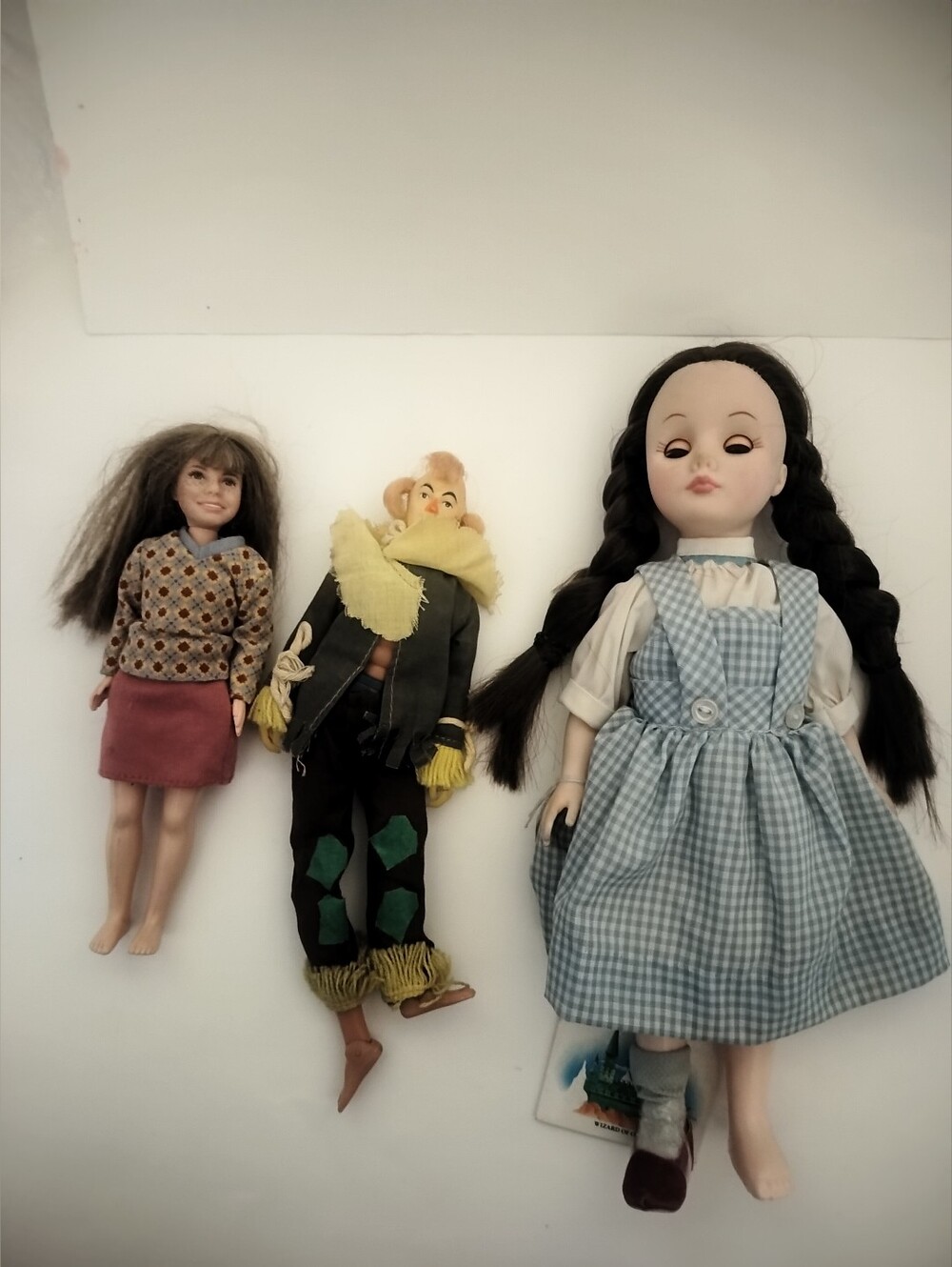 Vintage 1984 Wizard Of Oz Dorothy Doll, Scarecrow With Harry Potter Doll
